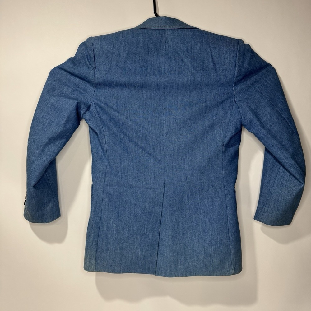 Sears Contemporary Lines Denim Suit Coat And Vest Vintage Size 38 Regular - Picture 4 of 14